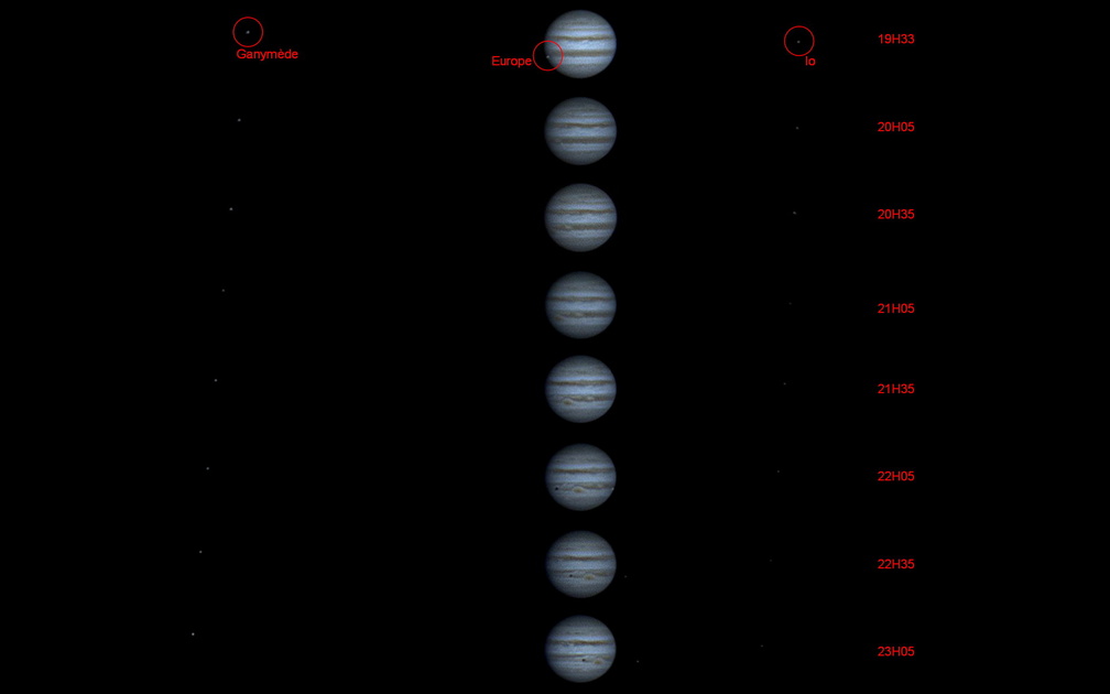 Passage de Europe devant Jupiter le 6 mars 2014