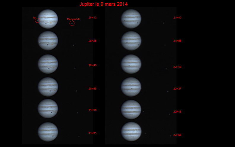 Jupiter, passage de Io, ombres de Io et Gan, 9 mars 2014.jpg