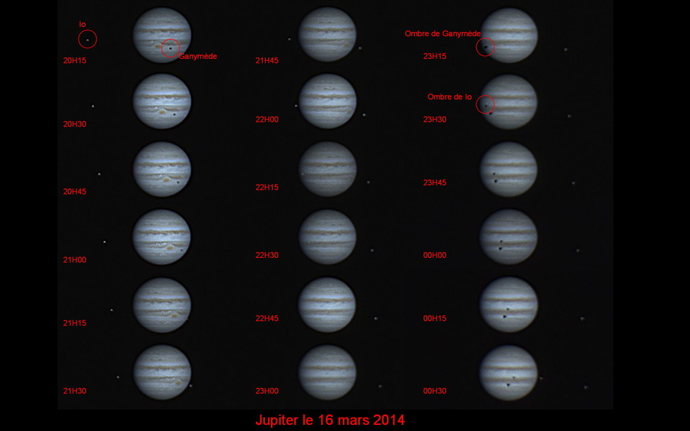 Deux ombres sur Jupiter, le 16 mars 2014