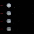 Jupiter et ses quatre satellites galiléens