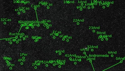 Astrometry Cassiopée Andromède