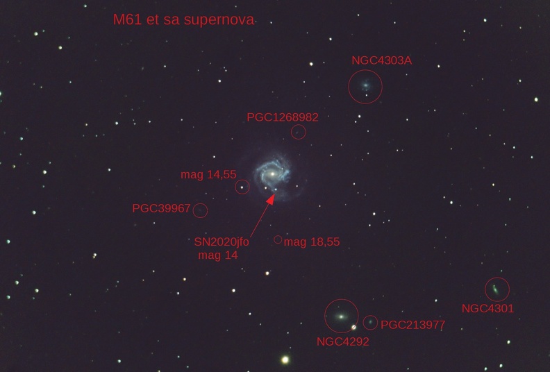 M61, sa supernova et autour 