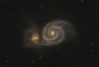 M51 au C14 (5253 visits) M51, La galaxie de Chiens de Chasse au C14
60 photos de 2mn avec réducteur de focale + filtre Lpro ... M51 au C14