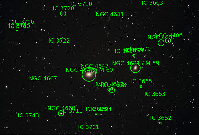  M 60  M 59  Astrometry