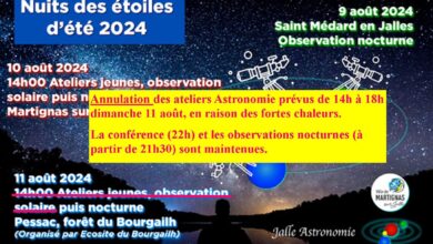 Changement pour Nuit des étoiles du 11 août